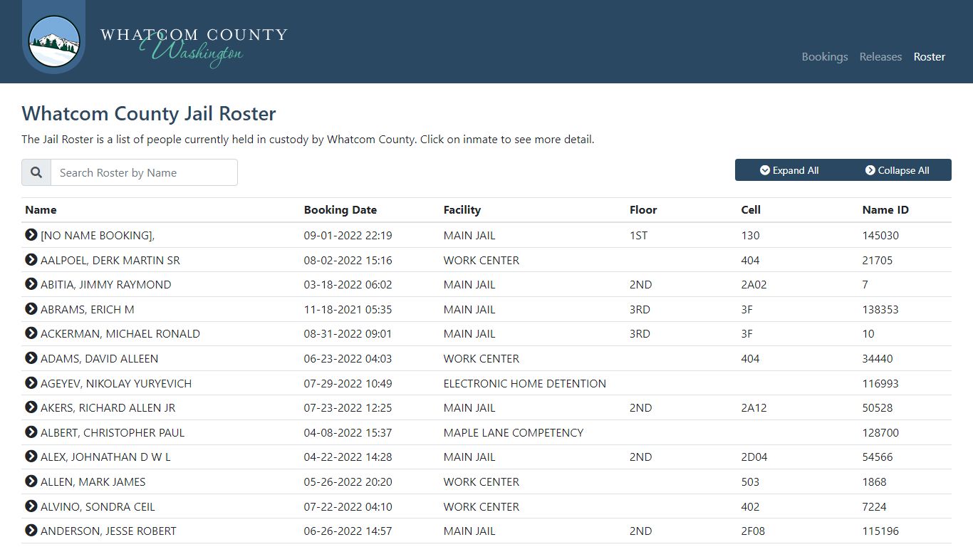 Whatcom County Sheriff's Office | Jail Roster